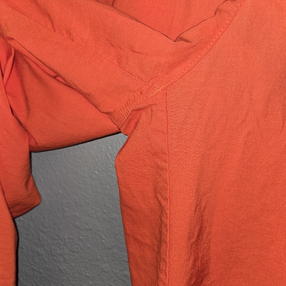 Nicole Miller New York Fall Orange Wide Leg Linen Blend Pants Size 10 - Picture 6 of 13